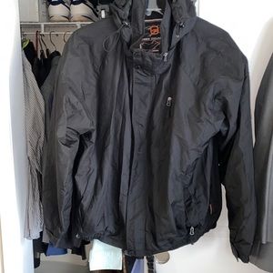 Mens all black winter coat